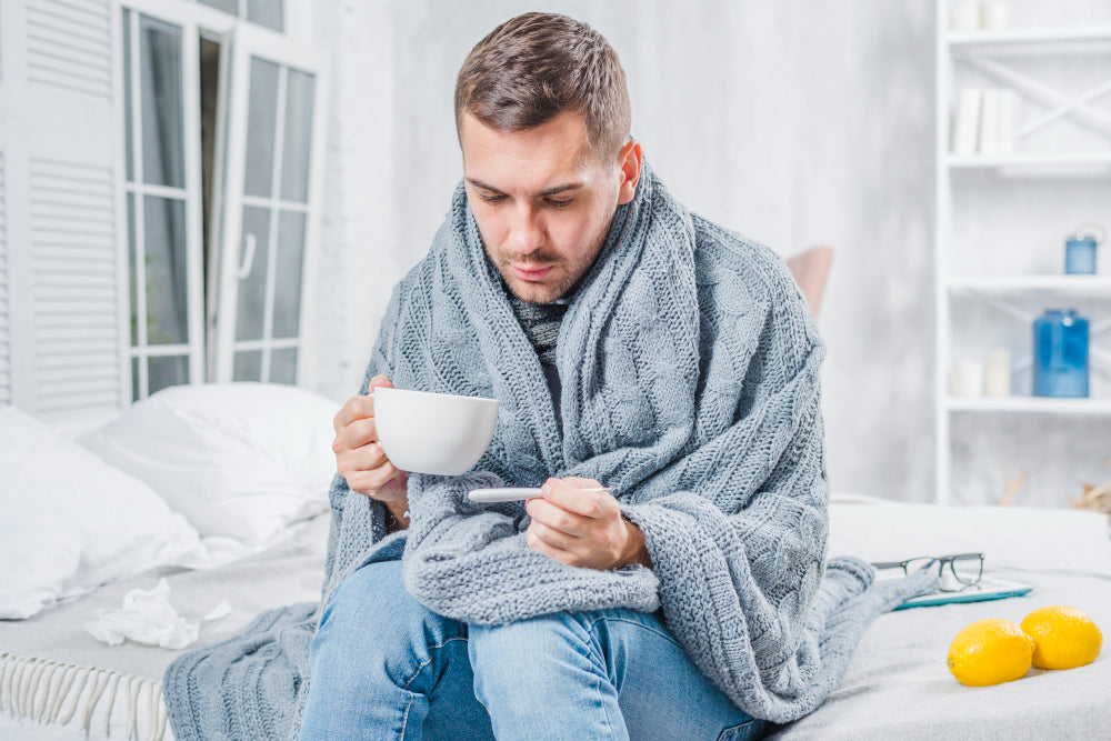 homme qui tombe malade à cause du froid