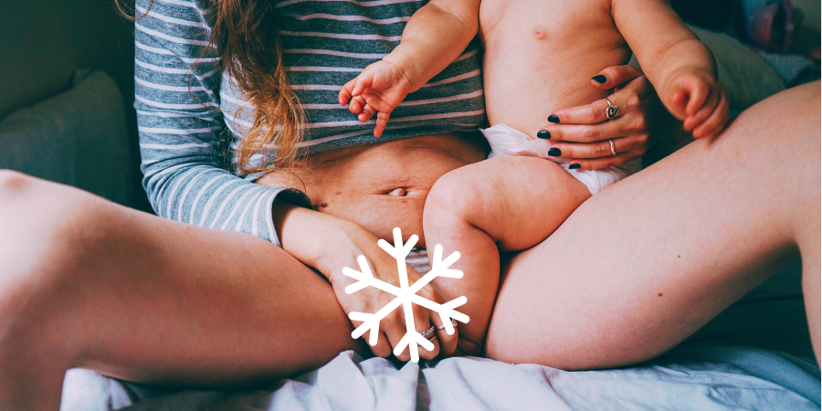 femme soulagée de ses douleurs post partum grâce au froid 